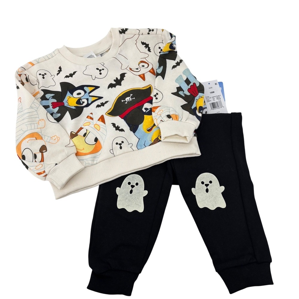 Bluey Halloween Sweatshirt Jogger Pant Set Ivory Black 18M 25P5764EY Kids